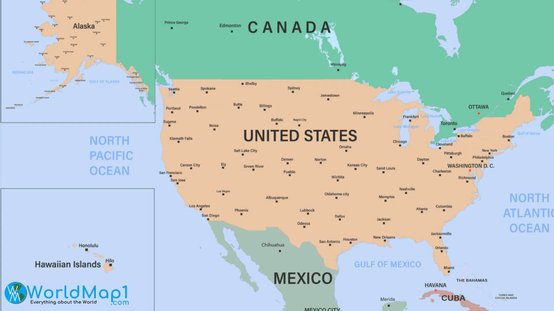 Printable United States Metro Cities Map